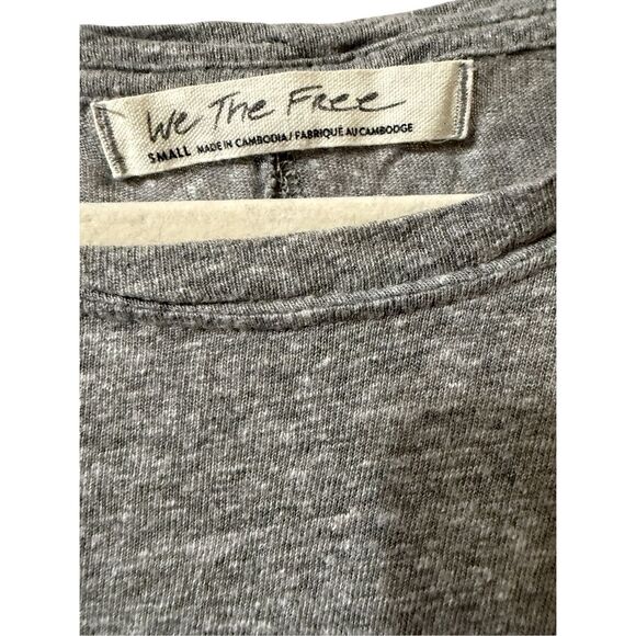 We The Free Weekend Linen Blend Tee In Gray Sz S - Picture 4 of 8